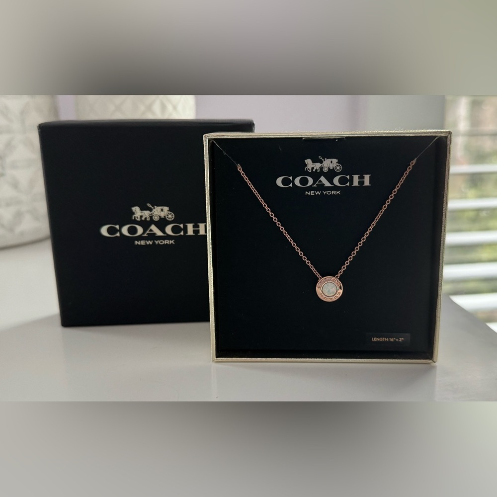 Coach Rose Gold Pendant Necklace